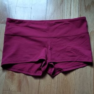 Berry red lululemon booty shorts